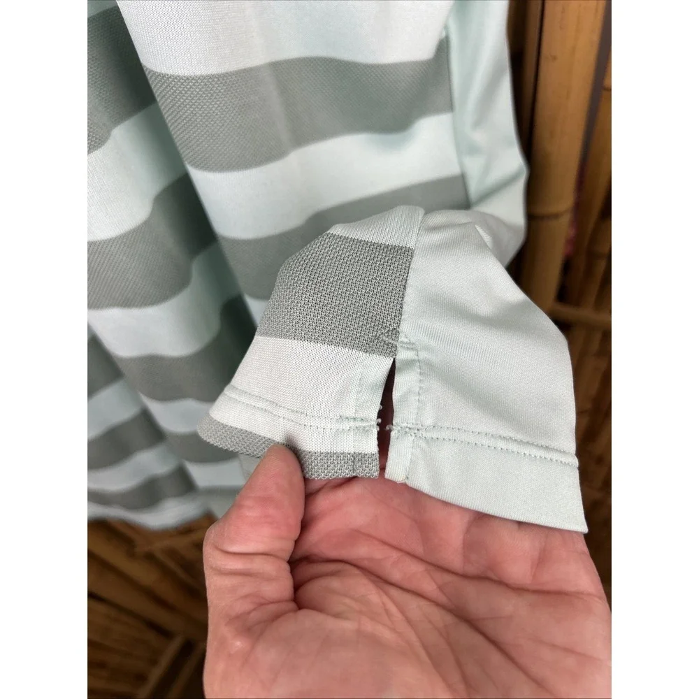 Nike‎ Dri Fit Short Sleeve Striped Golf Polo Shirt (Men's XL) Light Green Gray